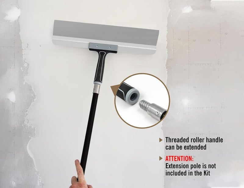 Rolling Dog 18 Inch Taping Knife - 18" Drywall Skimming Blade, Threaded End Can be Attached to Extension Pole, Stainless Steel Blade for Skimming and Smoothing Walls and Ceilings - Image 4